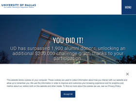 'udallas.edu' screenshot