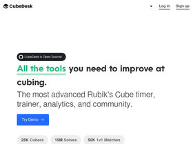 'cubedesk.io' screenshot