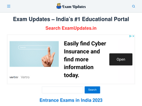 'examupdates.in' screenshot