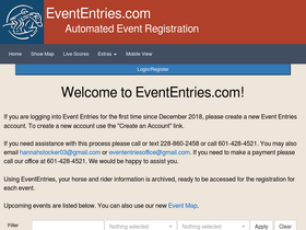 'evententries.com' screenshot