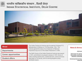 'isid.ac.in' screenshot