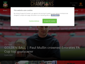 'wrexhamafc.co.uk' screenshot