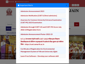 'vikramuniv.ac.in' screenshot
