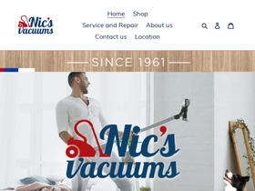 nicsvacuums.com homepage screenshot
