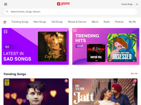 'gaana.com' screenshot