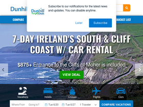 'dunhilltraveldeals.com' screenshot
