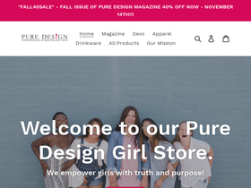 puredesigngirlshop.com homepage screenshot