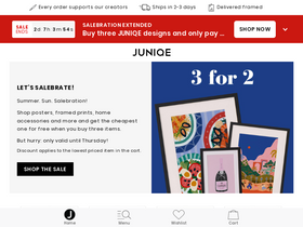 'juniqe.co.uk' screenshot