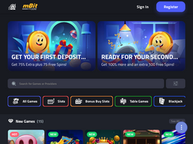 'mbitcasino.io' screenshot
