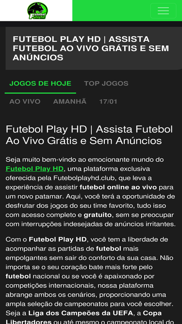 FutebolPlayHD - Futebol ao Vivo - UFC - Esportes e muito mais.