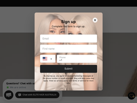 elitehairextensionsalons.com.au homepage screenshot