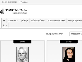 'osmrtnica.ba' screenshot