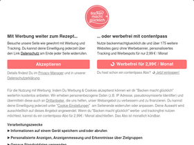 'backenmachtgluecklich.de' screenshot
