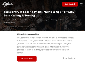 'hushed.com' screenshot