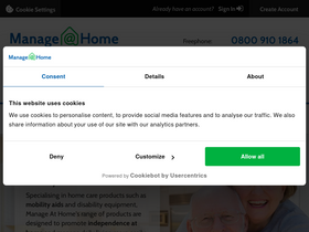 'manageathome.co.uk' screenshot