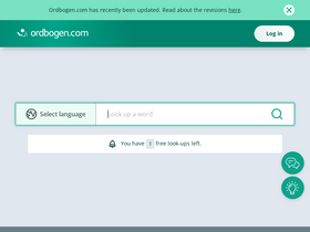 'ordbogen.com' screenshot