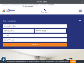 'intownsuites.com' screenshot