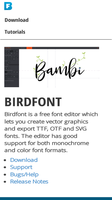 Birdfont – A free font editor for TTF, OTF and SVG fonts