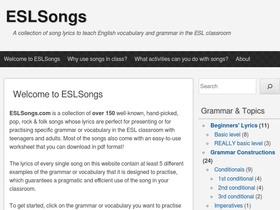 'eslsongs.com' screenshot