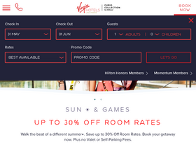 'virginhotelslv.com' screenshot
