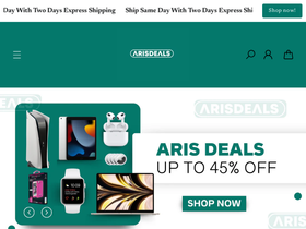 arisdeals.com homepage screenshot