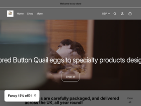 buttonquaileggs.com homepage screenshot