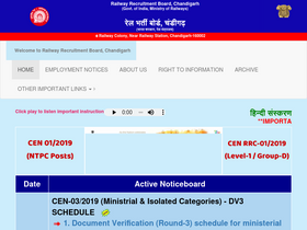 'rrbcdg.gov.in' screenshot