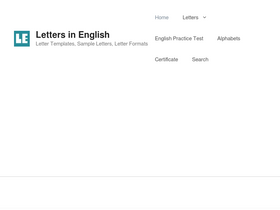 'lettersinenglish.com' screenshot