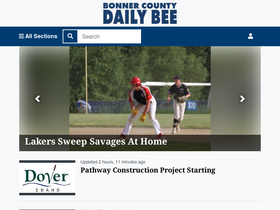 'bonnercountydailybee.com' screenshot