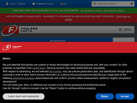 'fowlersparts.co.uk' screenshot