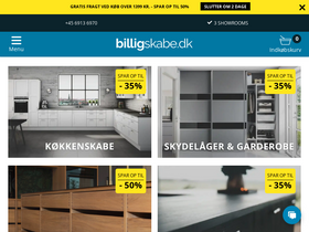 'billigskabe.dk' screenshot