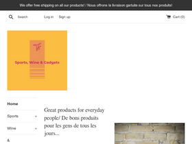 sportswinegadgets.com homepage screenshot