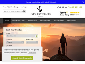 'unique-cottages.co.uk' screenshot