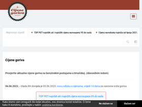 'cijenegoriva.info' screenshot