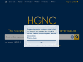'genenames.org' screenshot