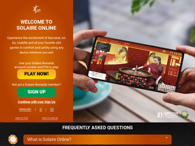 'solaireonlinecasino.com' screenshot