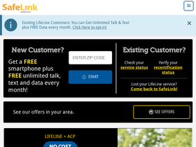 'safelinkwireless.com' screenshot