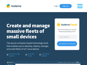 'balena.io' screenshot