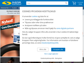 'svenskkosttilskud.dk' screenshot