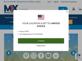 'mxwholesale.co.uk' screenshot