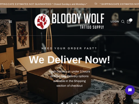 bloodywolftattoosupply.com homepage screenshot