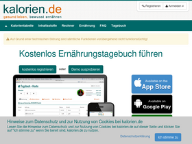 'kalorien.de' screenshot