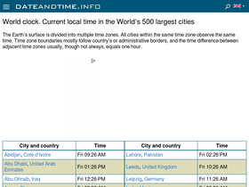 'dateandtime.info' screenshot