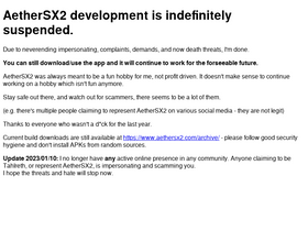 'aethersx2.com' screenshot