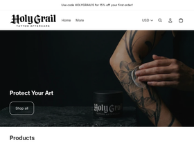 holygrailtattooaftercare.com homepage screenshot