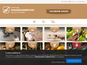 'vasmuszakibolt.hu' screenshot