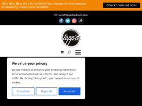 Tapp'd Cocktails homepage screenshot