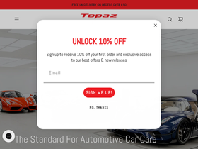 The Topaz Shop website screenshot