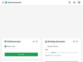 'theonegenerator.com' screenshot
