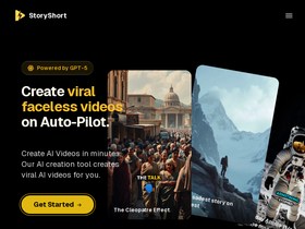 Screenshot of storyshort.ai